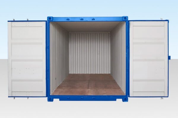 20FT SELF STORAGE CONTAINER WITH BAMBOO FLOOR – BLUE (RAL 5010)